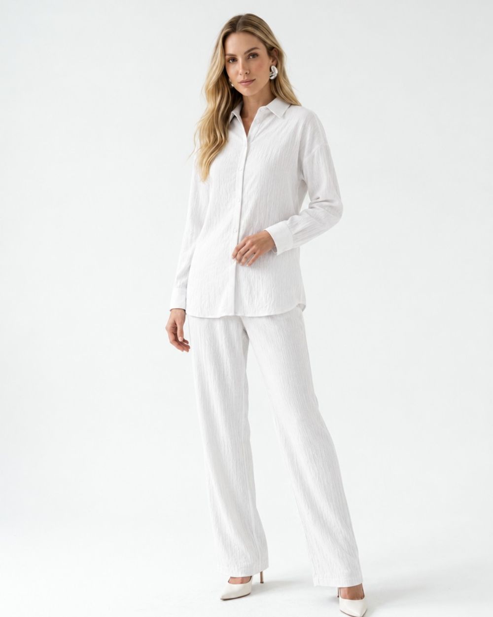 Calça Popoula Misto Viscose Cintura Alta