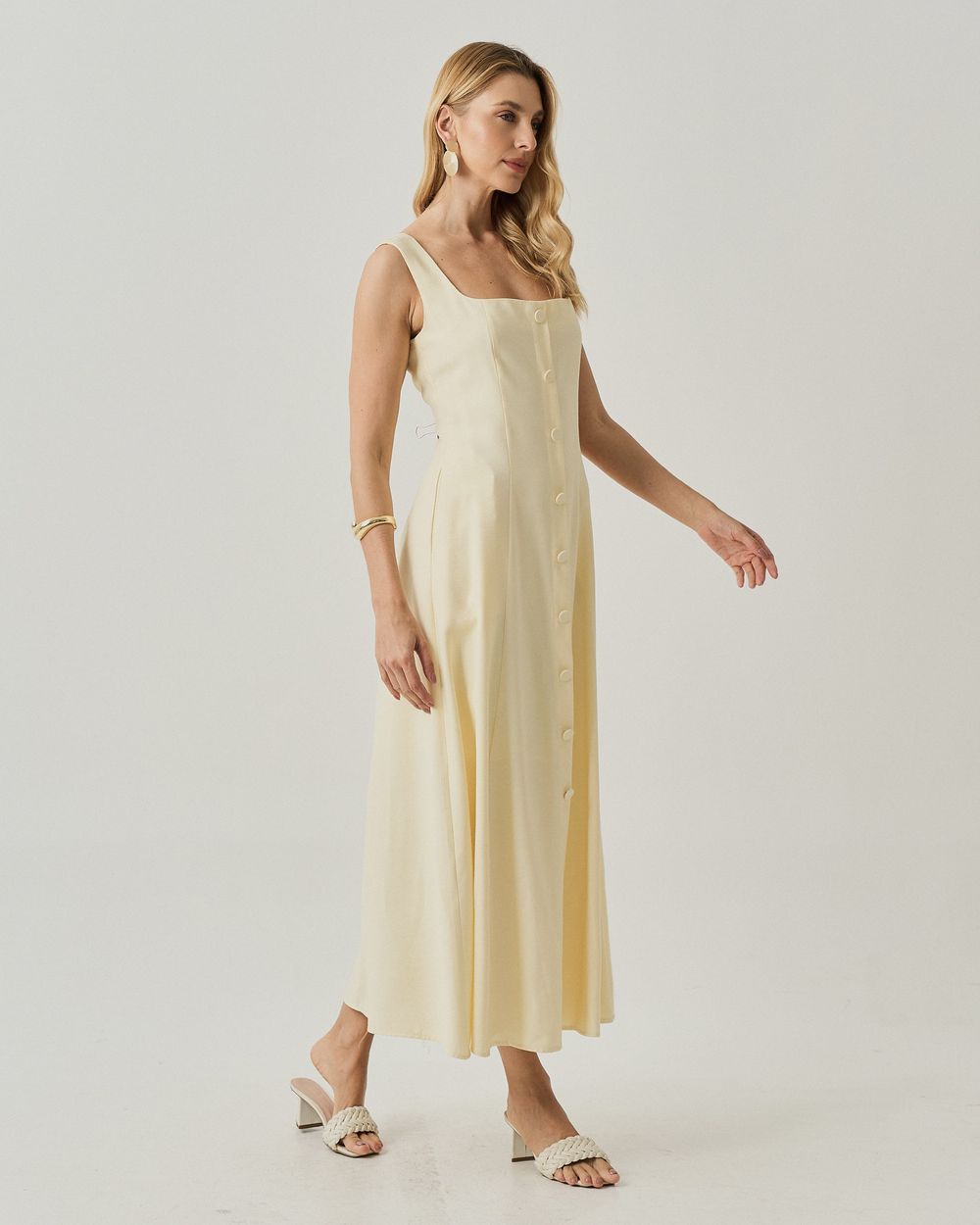 Vestido Misto Viscose Marina Evasê miniatura 4